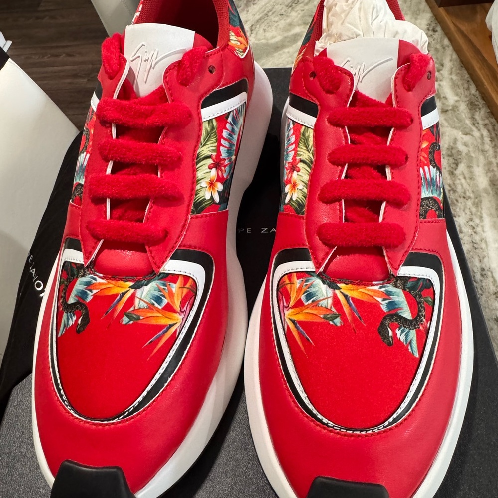 Giuseppe Zanotti Vibrant Red Men's Sneakers